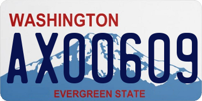 WA license plate AXO0609