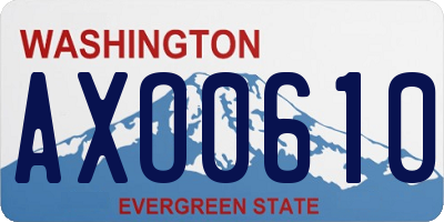 WA license plate AXO0610