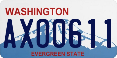 WA license plate AXO0611
