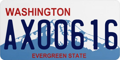 WA license plate AXO0616