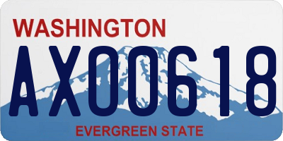 WA license plate AXO0618