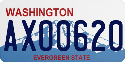 WA license plate AXO0620