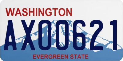 WA license plate AXO0621