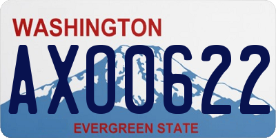 WA license plate AXO0622