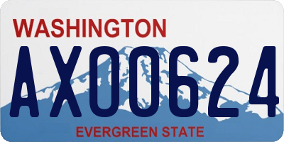 WA license plate AXO0624