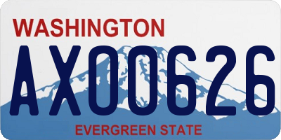 WA license plate AXO0626