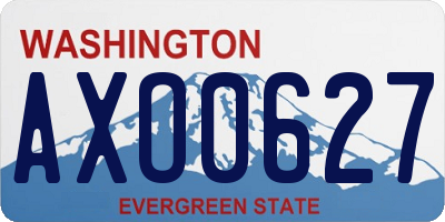 WA license plate AXO0627