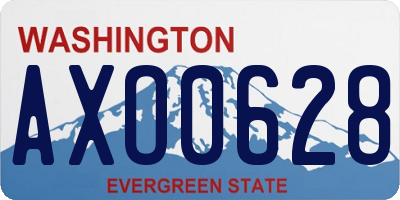 WA license plate AXO0628