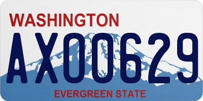 WA license plate AXO0629