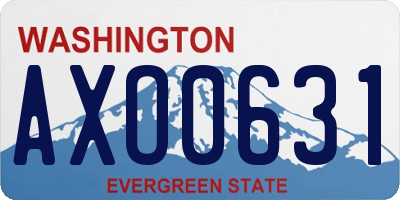 WA license plate AXO0631