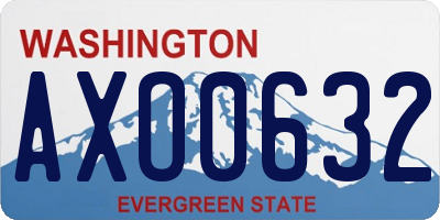 WA license plate AXO0632
