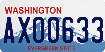 WA license plate AXO0633
