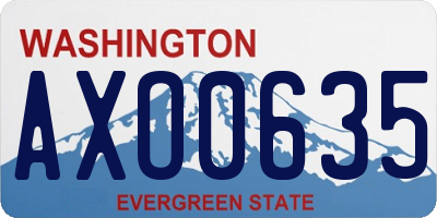 WA license plate AXO0635