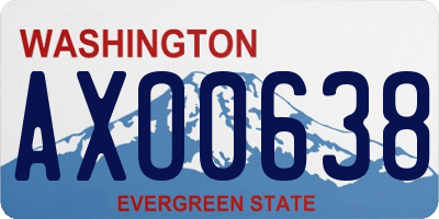 WA license plate AXO0638