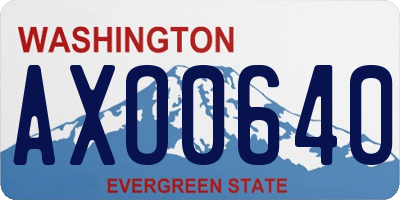 WA license plate AXO0640