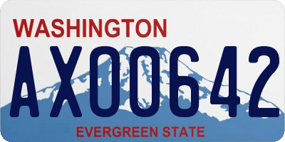 WA license plate AXO0642