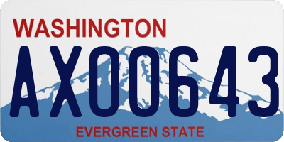 WA license plate AXO0643
