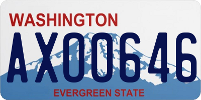 WA license plate AXO0646