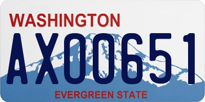 WA license plate AXO0651