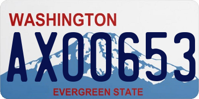 WA license plate AXO0653