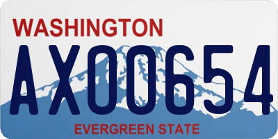 WA license plate AXO0654