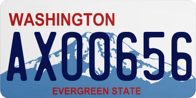 WA license plate AXO0656