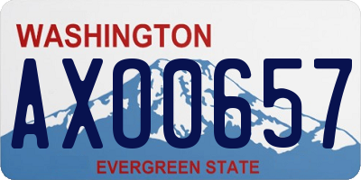 WA license plate AXO0657