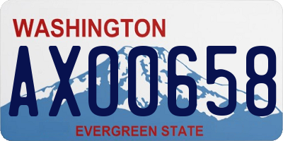 WA license plate AXO0658