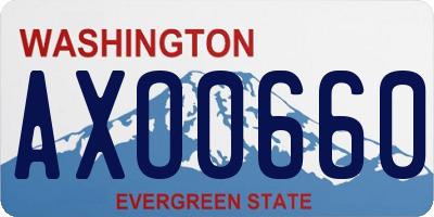 WA license plate AXO0660