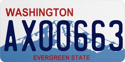 WA license plate AXO0663