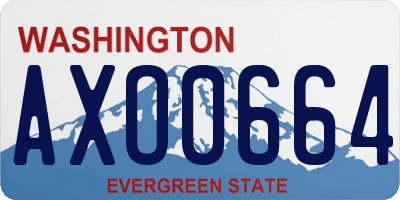 WA license plate AXO0664