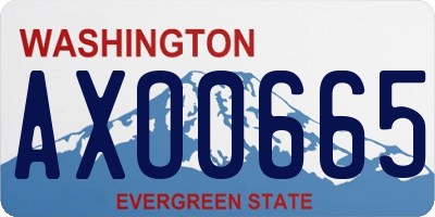 WA license plate AXO0665