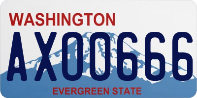 WA license plate AXO0666