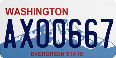 WA license plate AXO0667