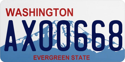WA license plate AXO0668