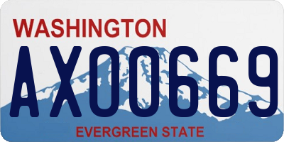 WA license plate AXO0669