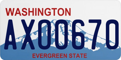 WA license plate AXO0670