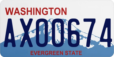 WA license plate AXO0674