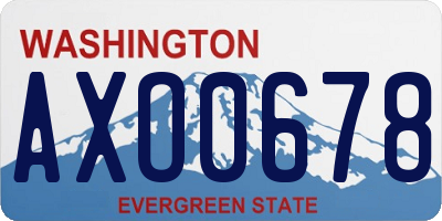 WA license plate AXO0678