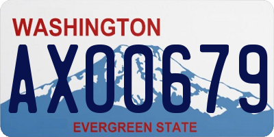 WA license plate AXO0679