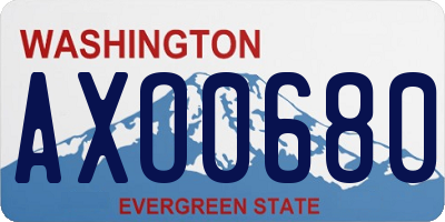 WA license plate AXO0680