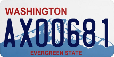 WA license plate AXO0681