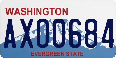 WA license plate AXO0684