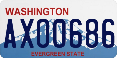 WA license plate AXO0686