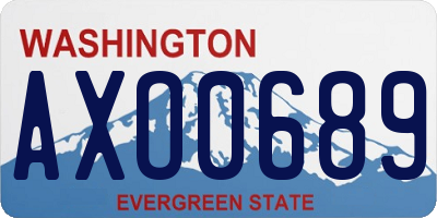 WA license plate AXO0689