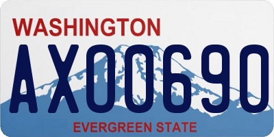 WA license plate AXO0690