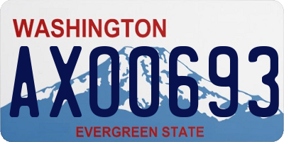 WA license plate AXO0693