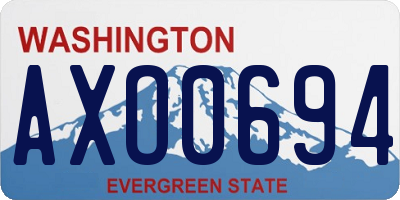 WA license plate AXO0694