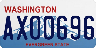 WA license plate AXO0696