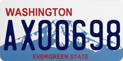 WA license plate AXO0698